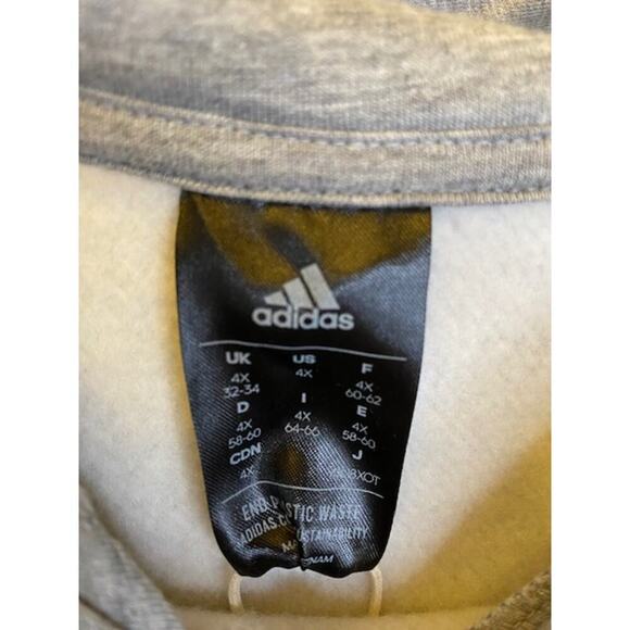 Adidas Women Solid Linear Logo Graphic Fleece Pullover Hoodie Size 4XL Gray NWT - Picture 5 of 5